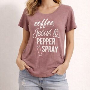 Casual Mauve Graphic Tee - Damsel in Defense XS